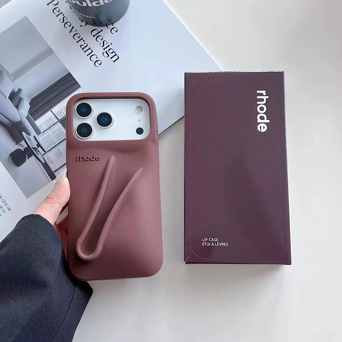 RHODEO riginal quality fashion phone case for iPhone17/16/15/14/13/12 Pro Max, girl phone case, box packaging (without lipstick)