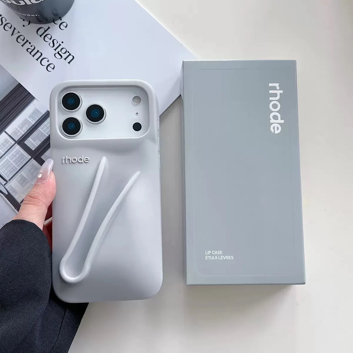 RHODEO riginal quality fashion phone case for iPhone17/16/15/14/13/12 Pro Max, girl phone case, box packaging (without lipstick)