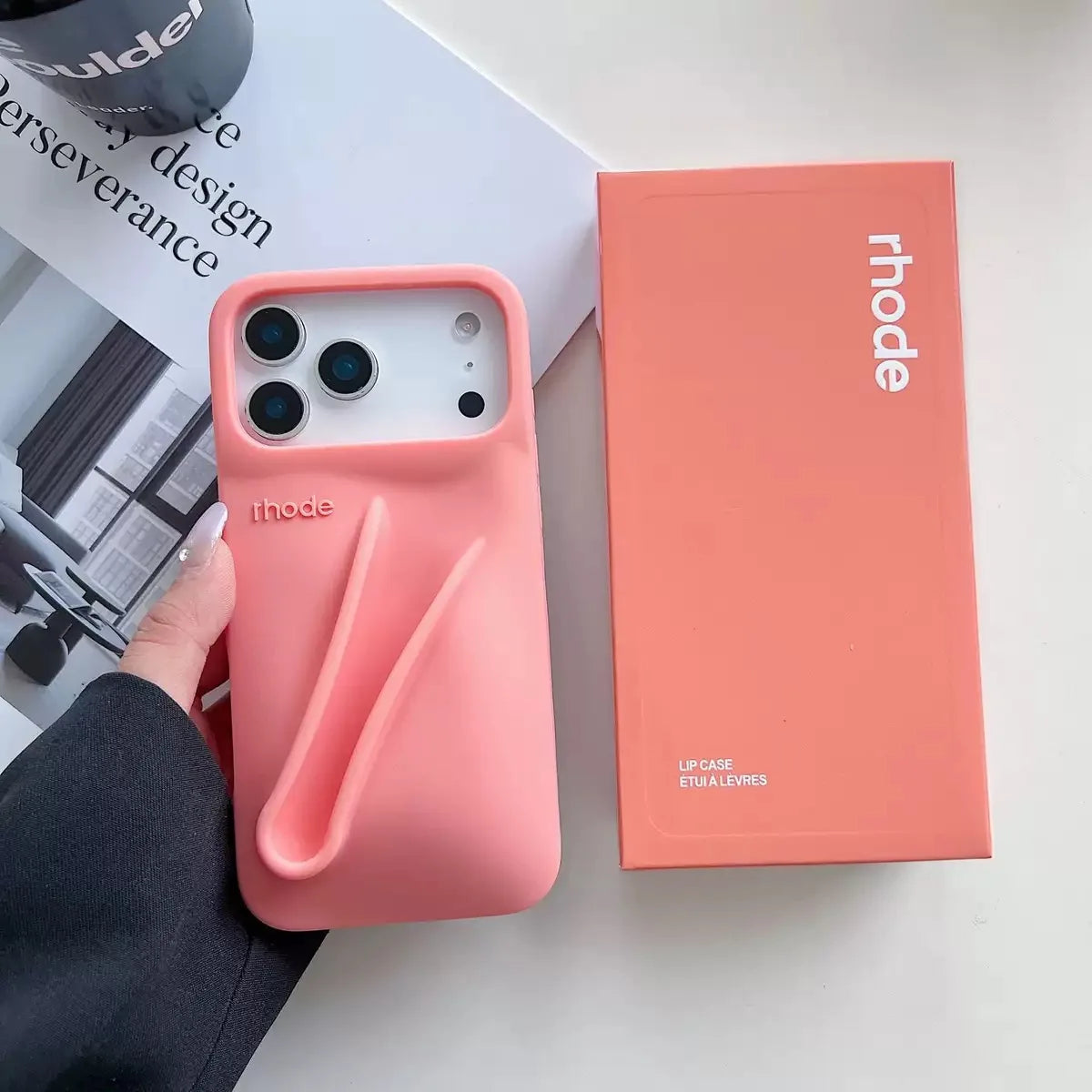 RHODEO riginal quality fashion phone case for iPhone17/16/15/14/13/12 Pro Max, girl phone case, box packaging (without lipstick)